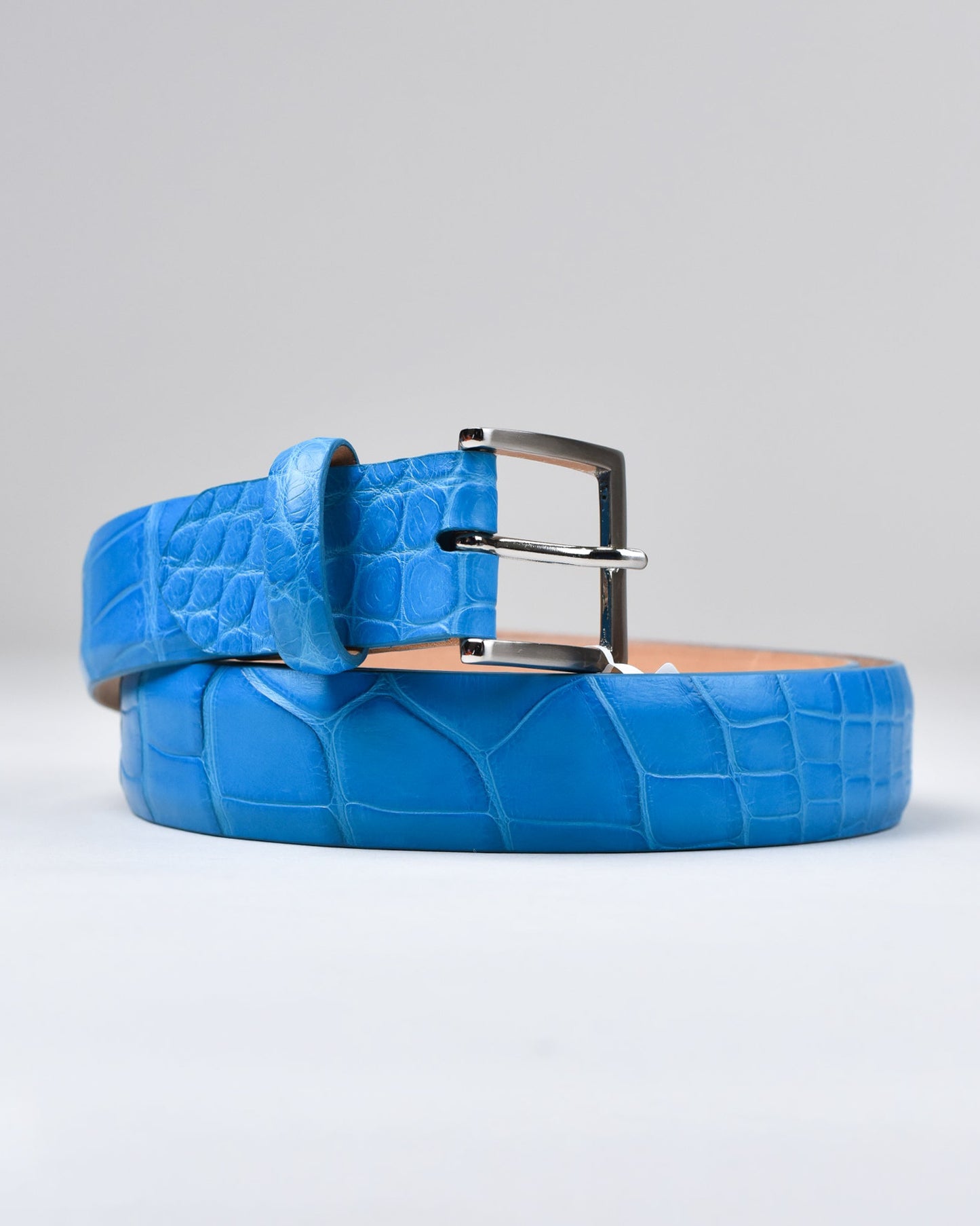 Khaki’s of Carmel - Handcrafted American Matte Alligator Belt in Turquoise