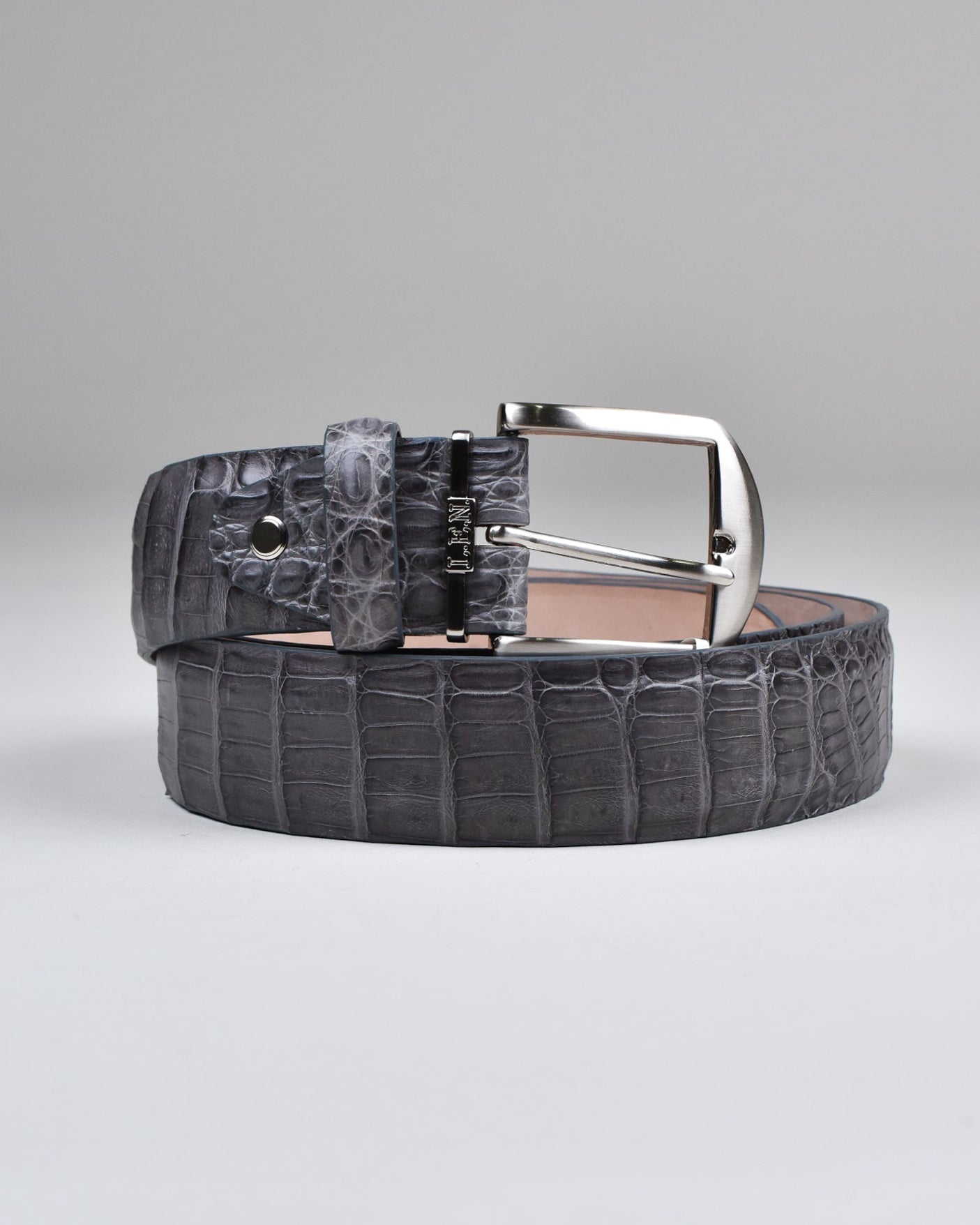 Khaki’s of Carmel - Handcrafted American Black Caiman Grey Belt