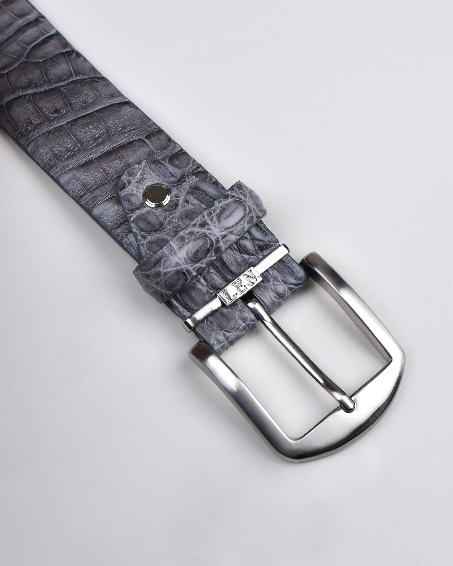 Khaki’s of Carmel - Handcrafted American Black Caiman Grey Belt