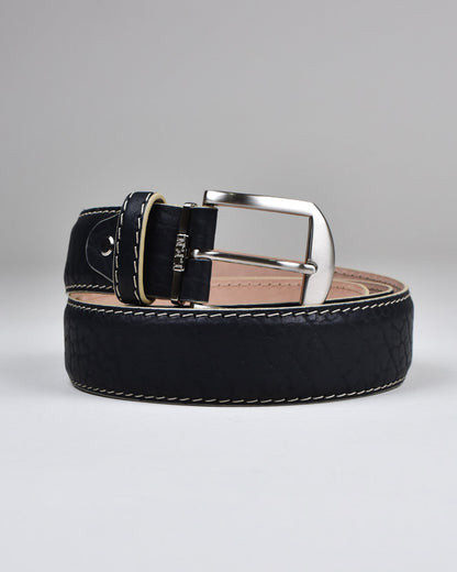 Khaki’s of Carmel - Handcrafted American Bison Black Beige Belt