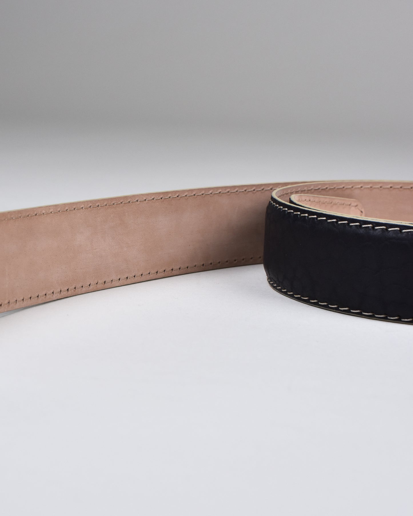 Khaki’s of Carmel - Handcrafted American Bison Black Beige Belt