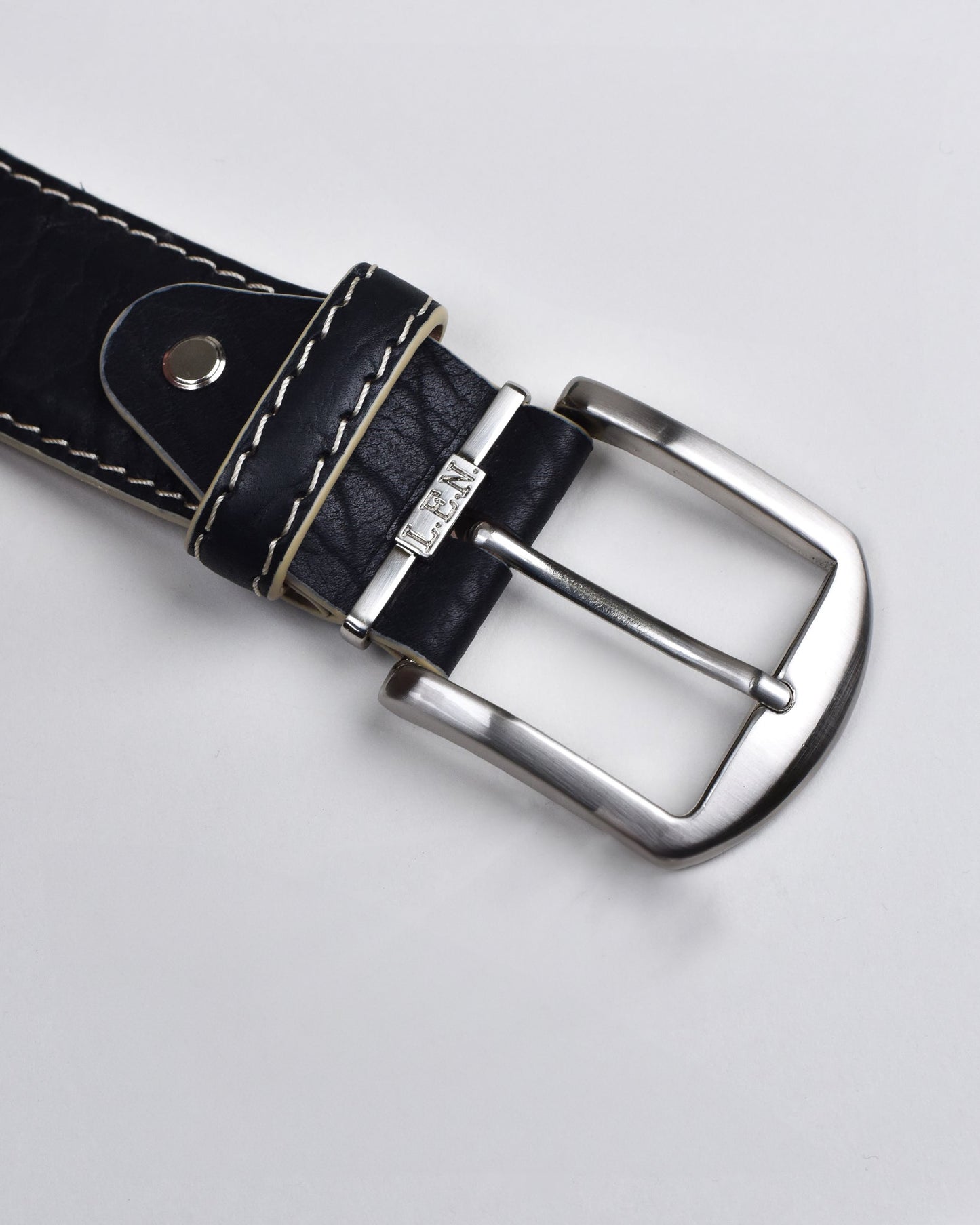 Khaki’s of Carmel - Handcrafted American Bison Black Beige Belt