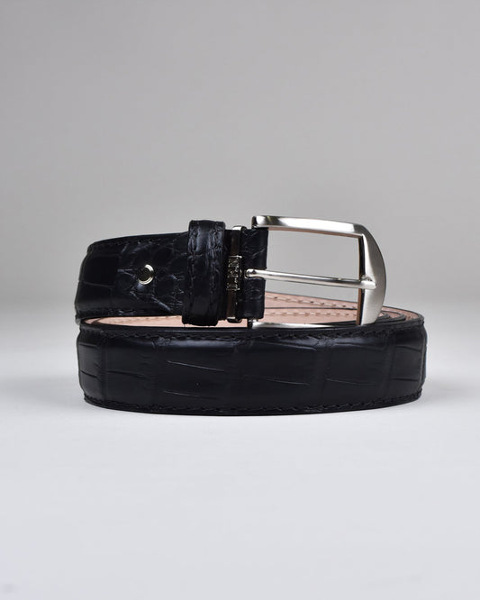 Khaki’s of Carmel - Handcrafted American Alligator Belt in Black