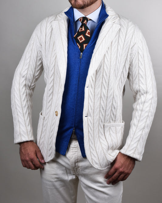 Maurizio Baldassari -  Ivory Rib Stitch Swacket