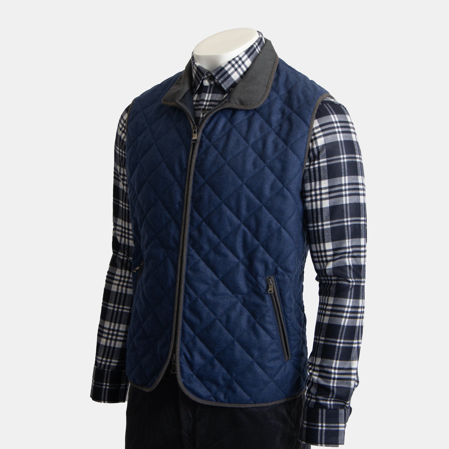 Khaki’s of Carmel - Blue Flannel Quilted Vest