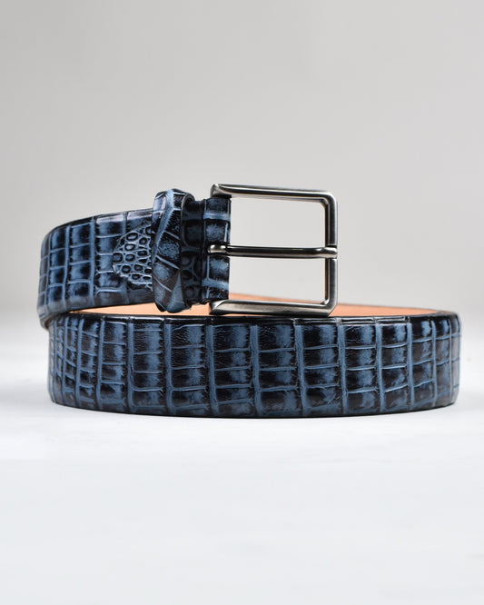 Khaki’s of Carmel - Handcrafted American Cobalt Caiman Belt