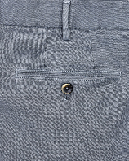 PT Torino - Slim-fit trousers in Batavia cotton and linen in Blue