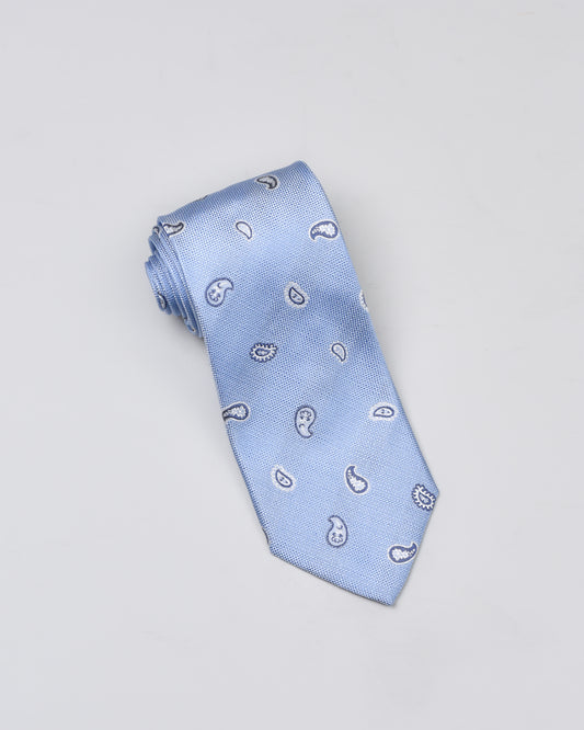 Khakis of Carmel - Silk Printed Tie in Light Blue