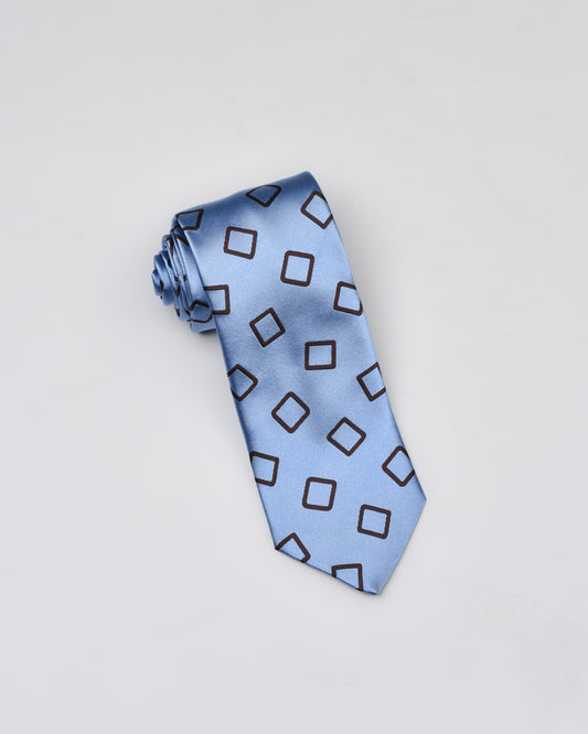 Khakis of Carmel - Silk Printed Tie in Light Blue