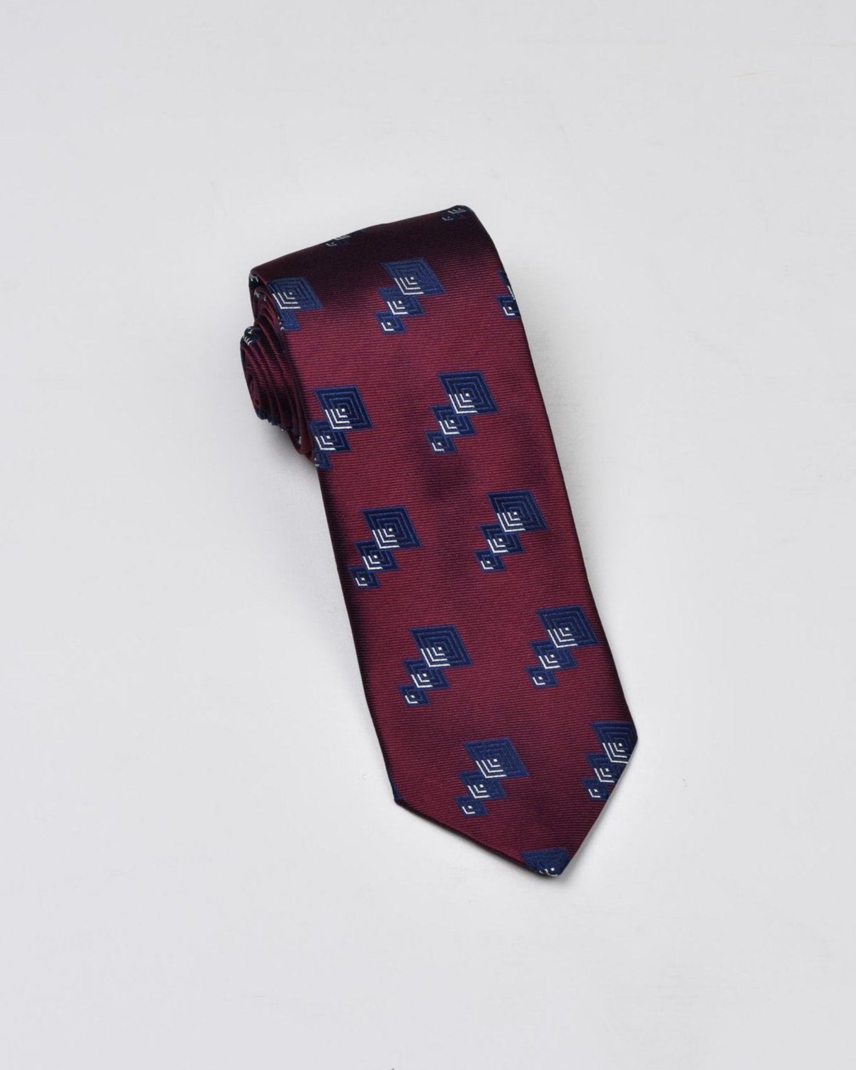 Khakis of Carmel - Silk Printed Tie in Maroon and Blue