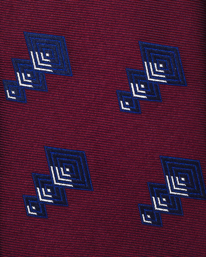 Khakis of Carmel - Silk Printed Tie in Maroon and Blue