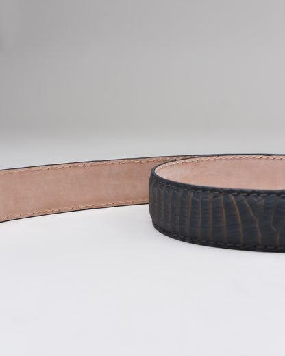 Khaki’s of Carmel - Handcrafted Two Tone American Alligator Charcoal & Mink Belt