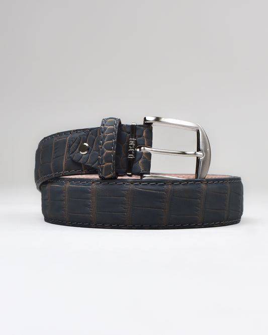 Khaki’s of Carmel - Handcrafted Two Tone American Alligator Charcoal & Mink Belt