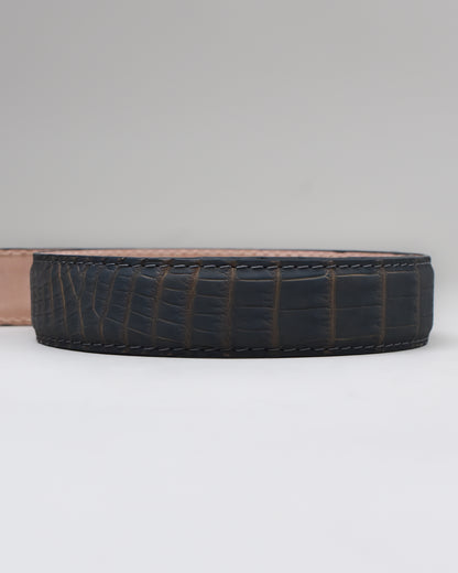 Khaki’s of Carmel - Handcrafted Two Tone American Alligator Charcoal & Mink Belt