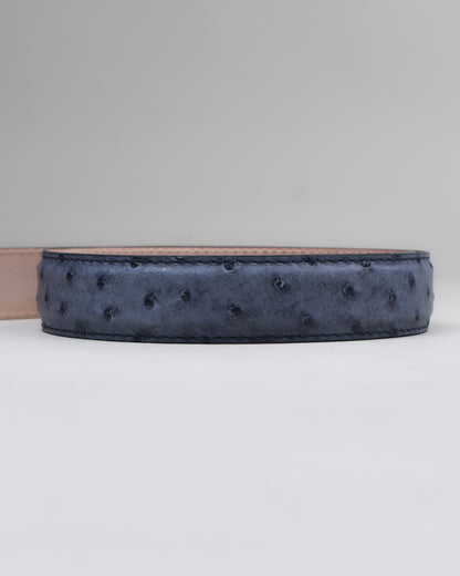 Khaki’s of Carmel - Handcrafted Ostrich Smoke Blue Belt