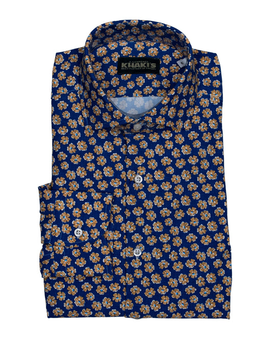 khakis brand dk blue and yellow shirt