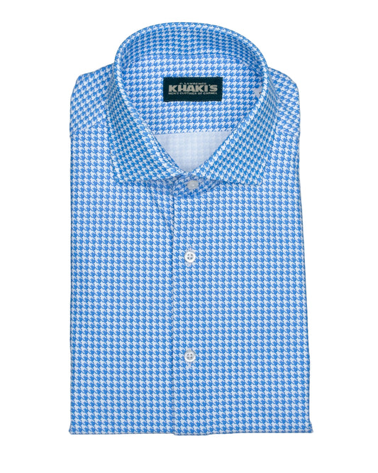 khakis brand blue gingham check technical shirt
