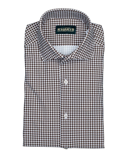 khakis brand brown and white technical shirt