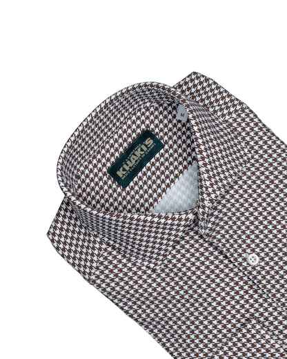 khakis brand brown and white technical shirt