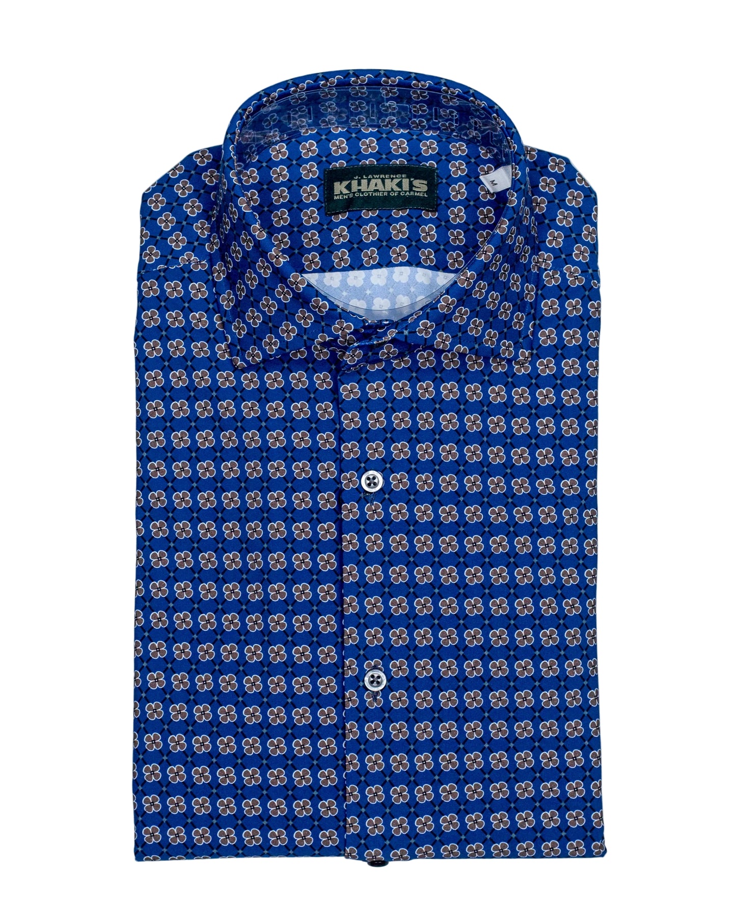 khakis brand indigo floral tech shirt
