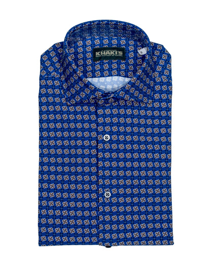 khakis brand indigo floral tech shirt