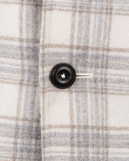 ravazzolo cream plaid hybrid soft coat