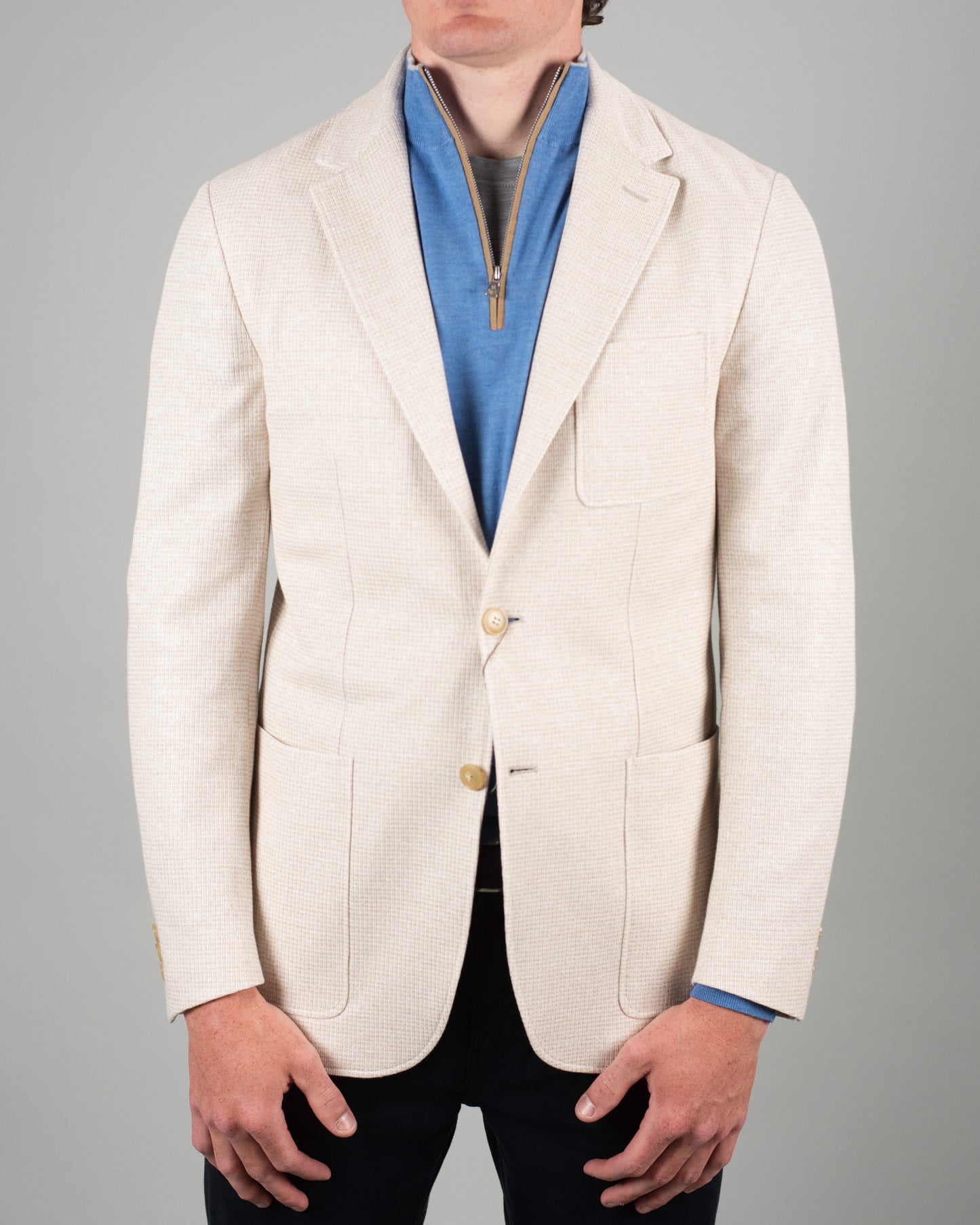 canali natural houndstooth jersey soft coat