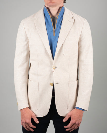 canali natural houndstooth jersey soft coat