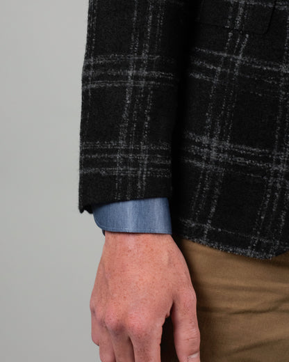 khakis brand black boucle sport coat