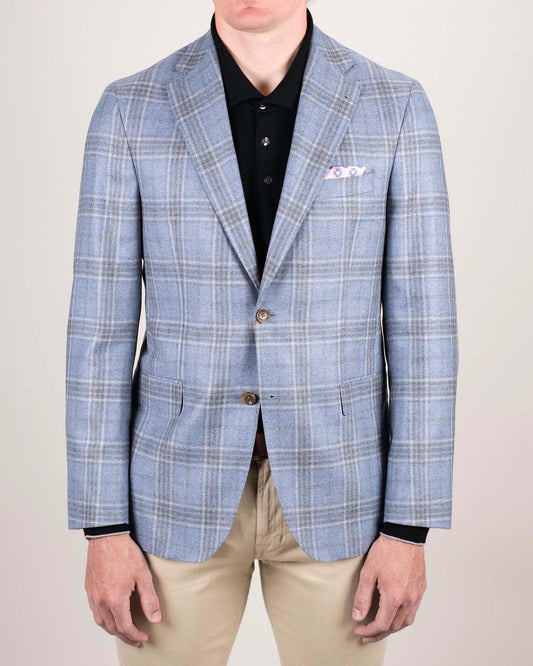 khakis brand blue plaid sport coat