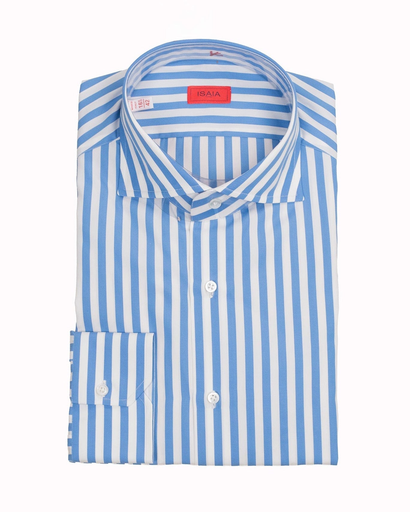 isaia blue stripe shirt