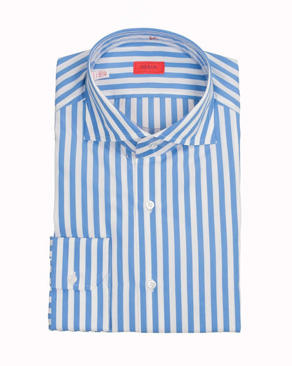 isaia blue stripe shirt