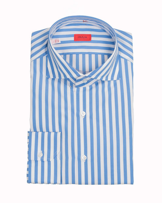 isaia blue stripe shirt