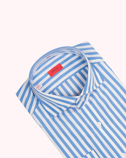 isaia blue stripe shirt