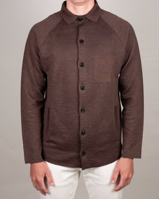 baldassari brown raglan overshirt