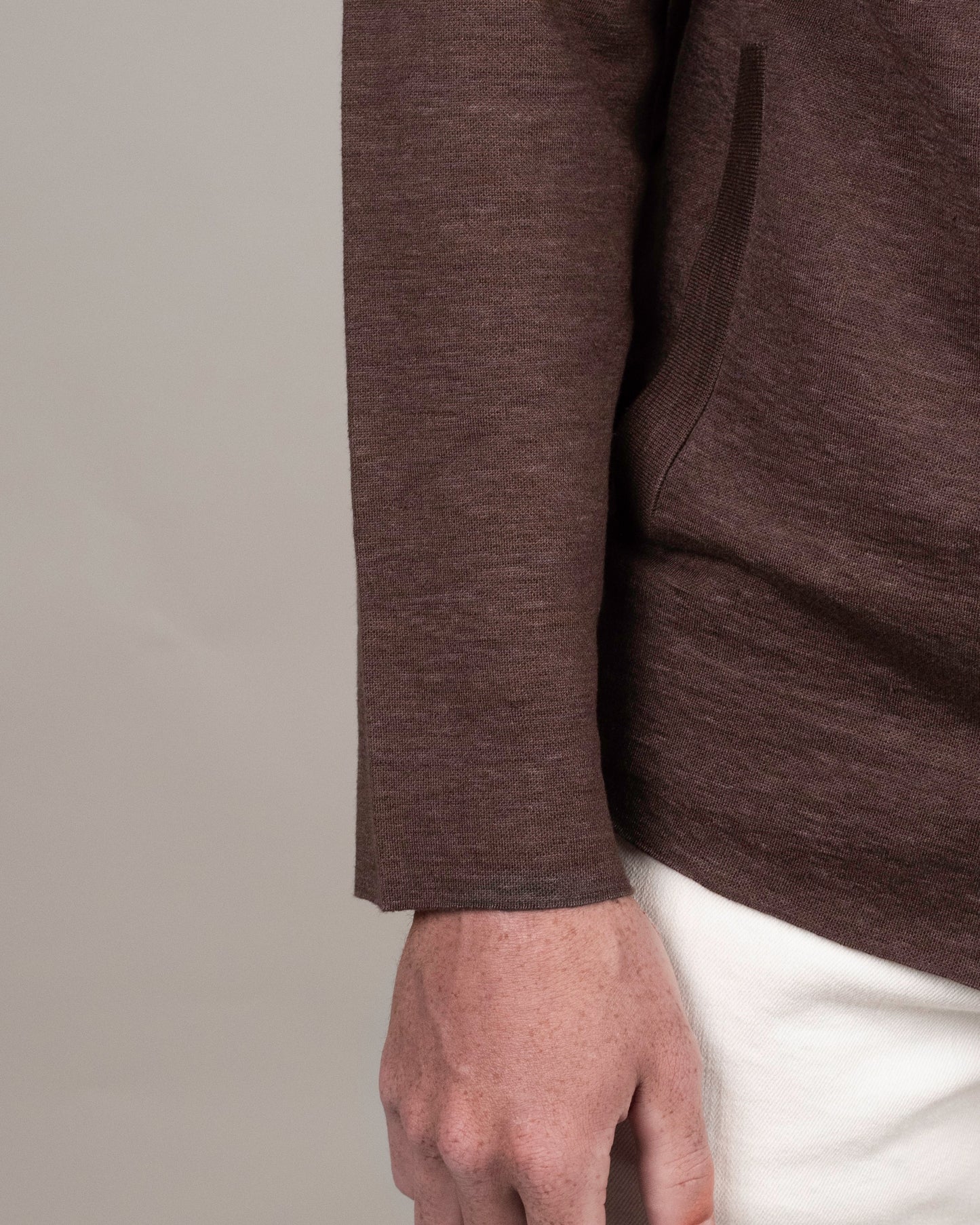 baldassari brown raglan overshirt