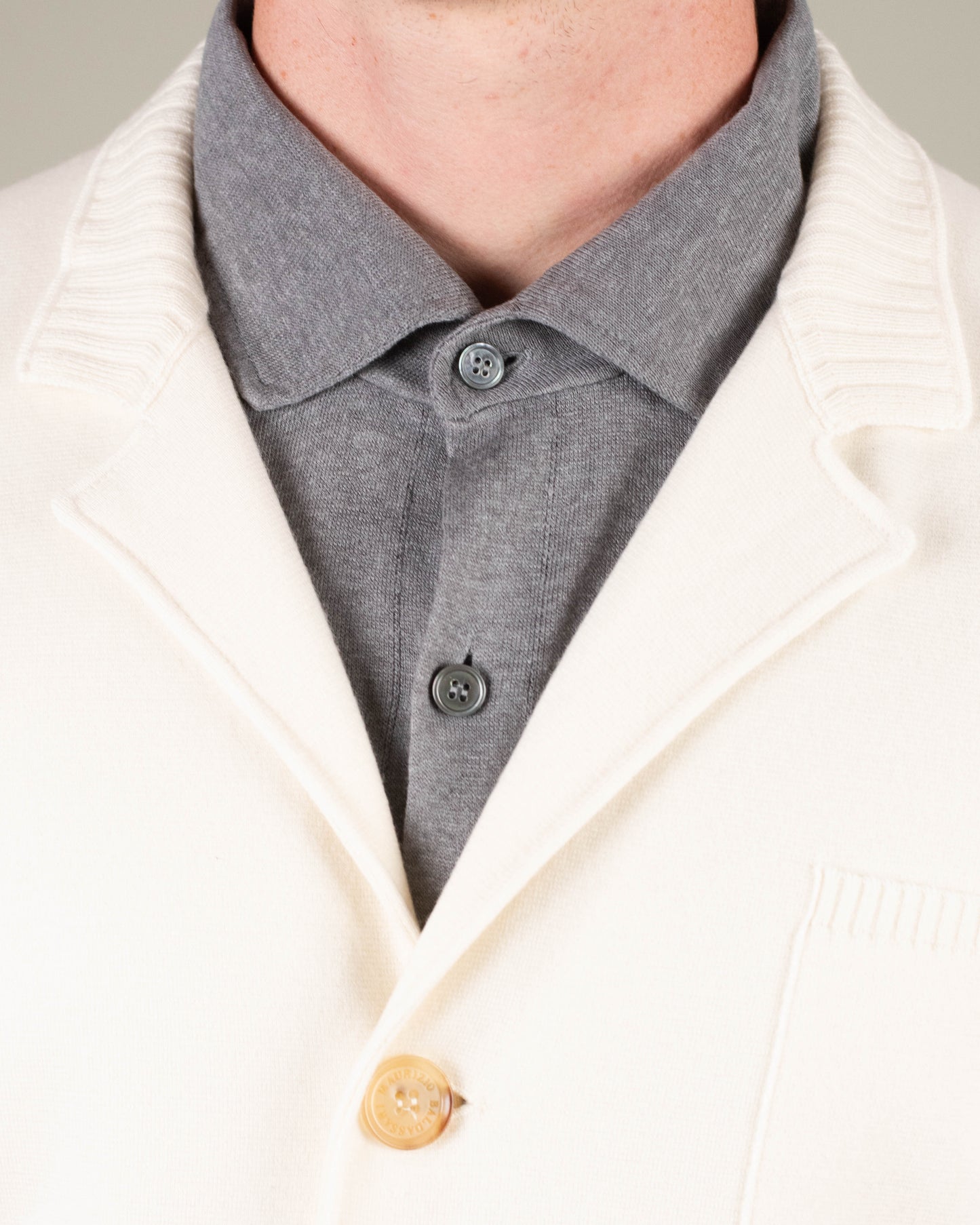 baldassari light cashmere knitted overshirt