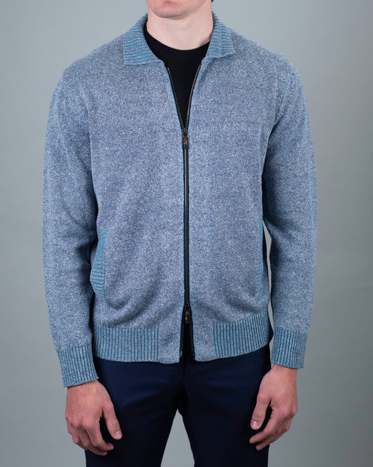 baldassari blue sweater jacket