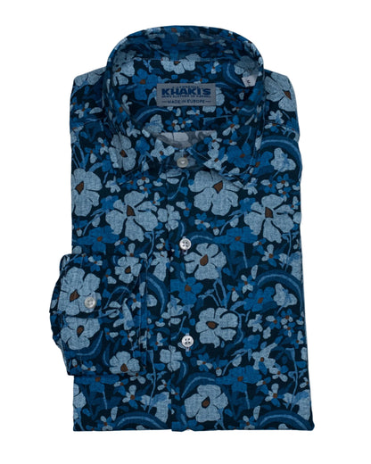 khakis brand blue multi floral shirt