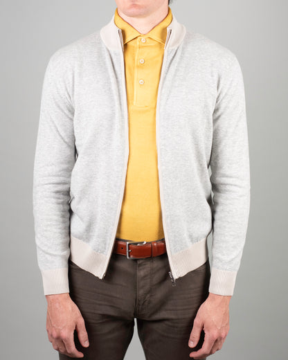 khakis brand full zip cardigan