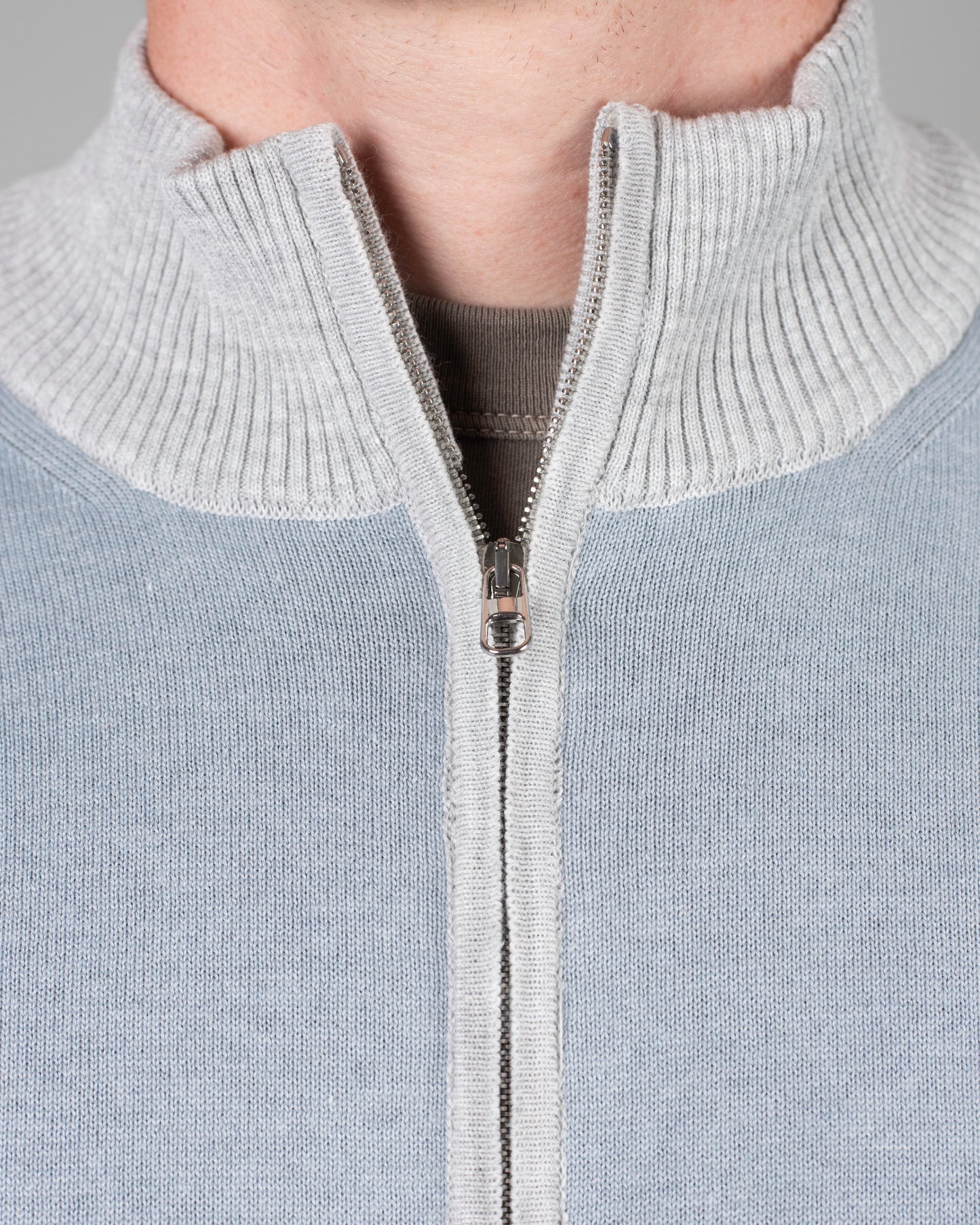 khakis brand full zip cardigan