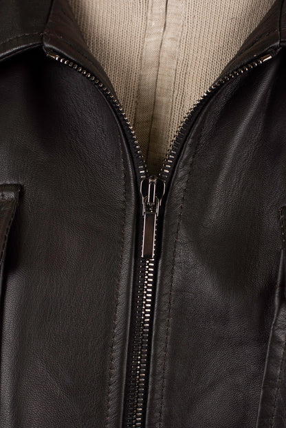 khakis brand brown leather jacket