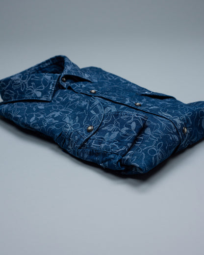 khakis brand denim floral print snap shirt