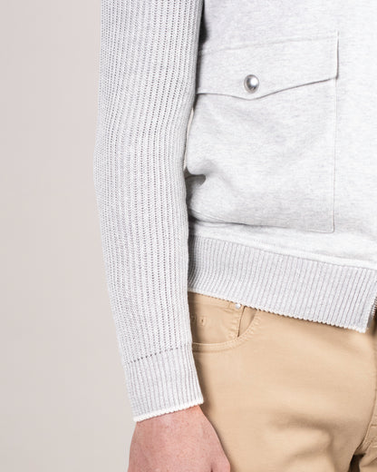 eleventy lt grey and white full zip jacket