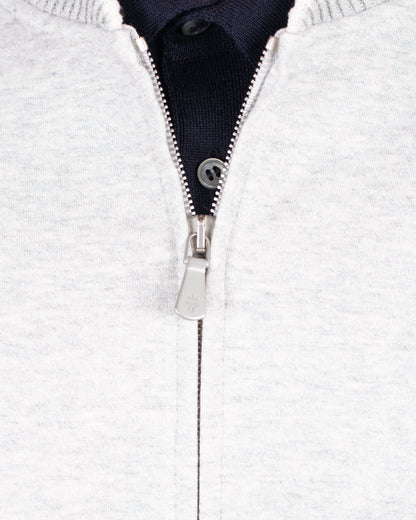 eleventy lt grey and white full zip jacket
