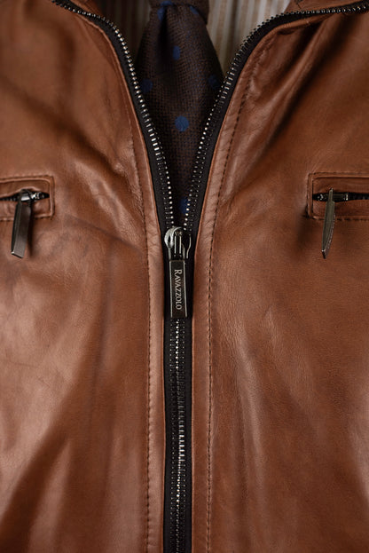 khakis brand brown leather jacket