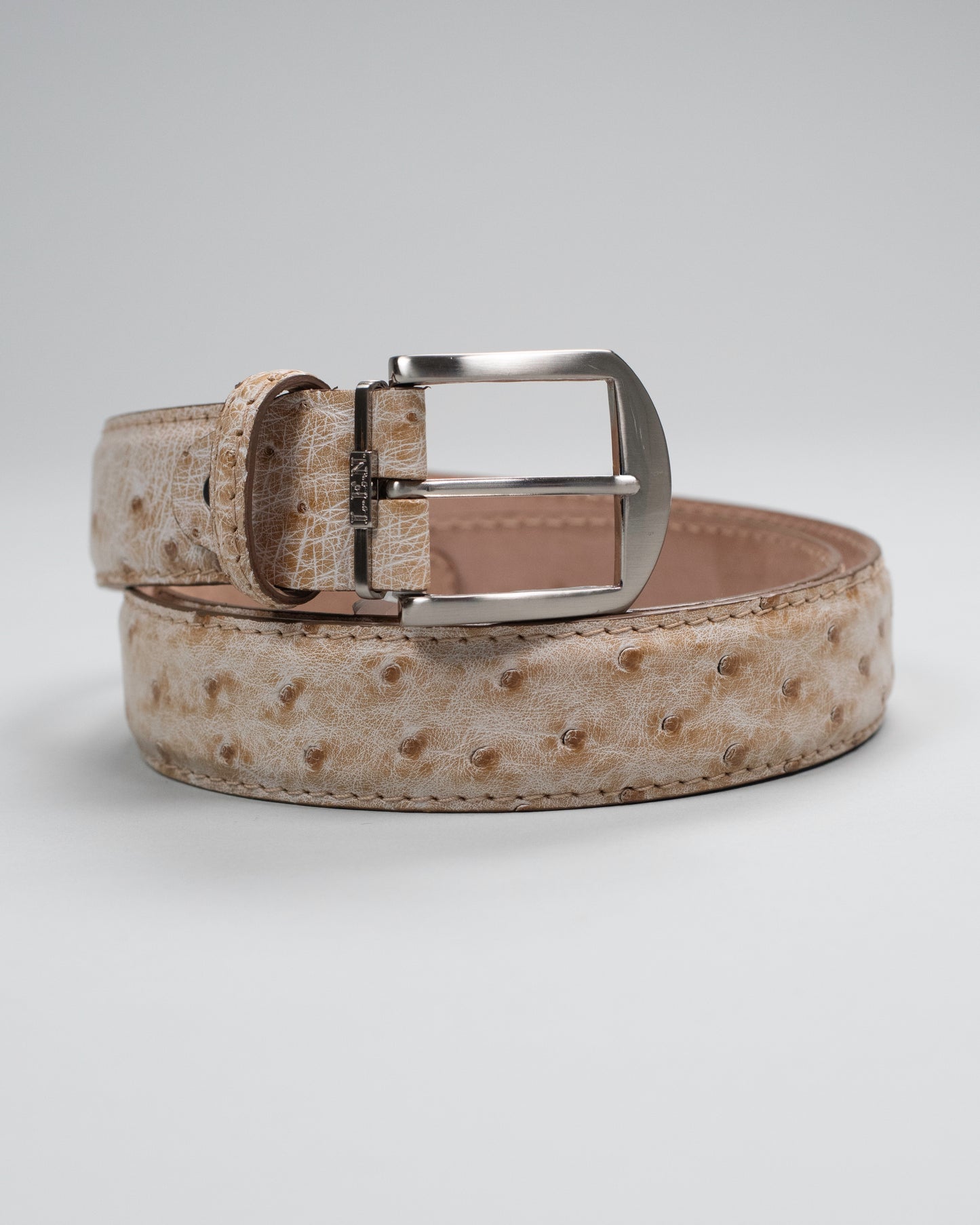 len 40mm quilled ostrich cutdown belt