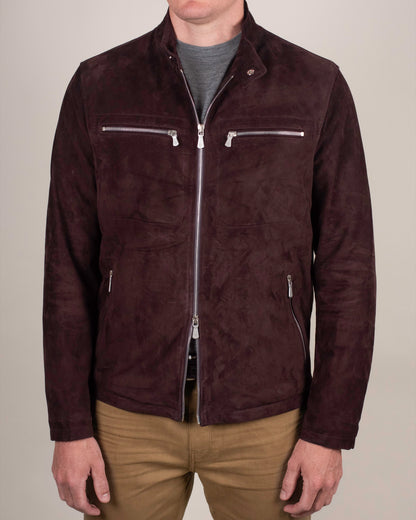 eleventy burgundy suede jacket