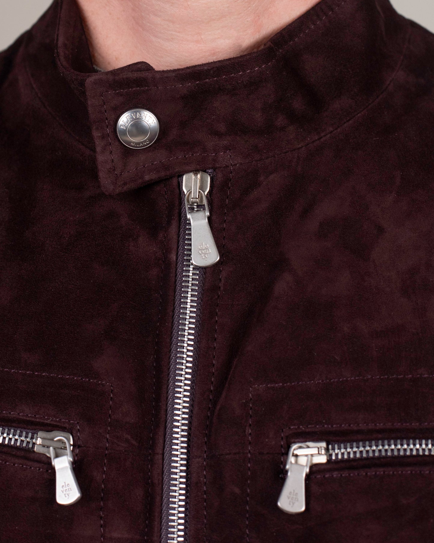 eleventy burgundy suede jacket