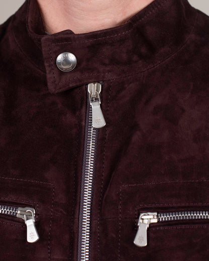 eleventy burgundy suede jacket